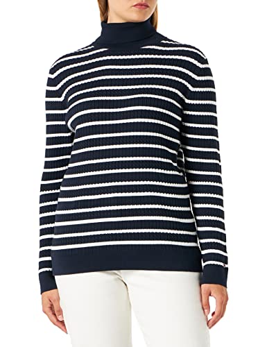 Tommy Hilfiger Damska bluza Th Ess Hilfiger C-nk, Stp Desert Sky/Ecru, XXS