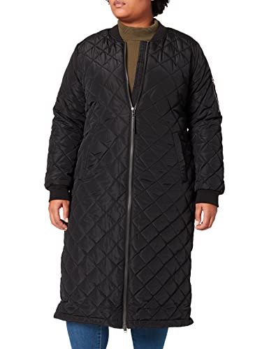 ONLY Płaszcz damski, długi pikowany, czarny, XL