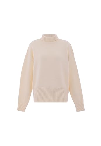 Aleva Damski sweter Slouchy z golfem akryl Wełna BIAŁA rozmiar M/L, biały (wollweiss), M