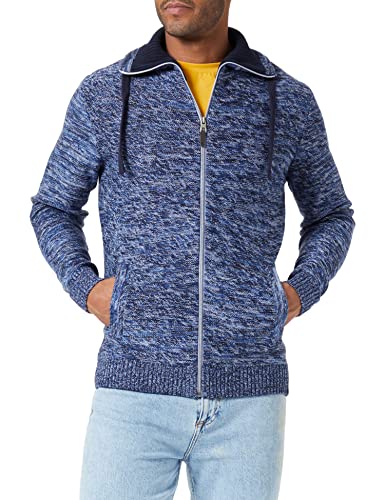 TOM TAILOR Męskie Kardigan 1034638, 30991 - Hockey Blue Mouline, XXL