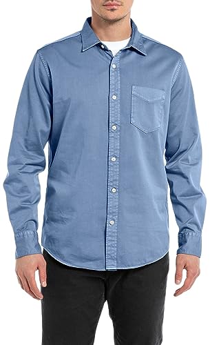Replay Koszula męska, Powder Blue 593, XL