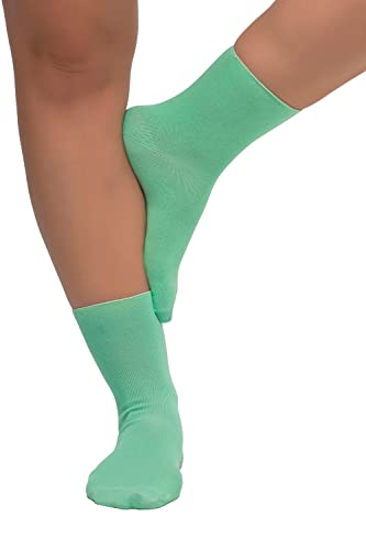 Ulla Popken, Damskie, duże rozmiary, pończochy, zwijana krawędź, Jasna zieleń, 39-42 EU