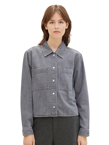 TOM TAILOR Denim Bluzka damska, 10219 - Used Mid Stone Grey Denim, XS