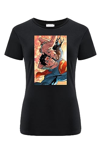 ERT GROUP oryginalny i oficjalnie licencjonowany DC czarny T-shirt damski wzór Wonder Woman 046, jednostronny druk rozmiar XXS, Wonder Woman 046 Czarny, XXS