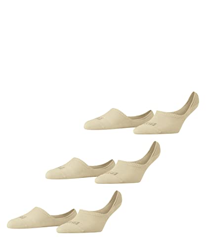 FALKE Kobiety Stopki Step High Cut 3-Pack W IN Zrównoważona Bawełna niewidoczne jednokolorowe 3 Pak, Beżowy (Cream 4011), 37-38