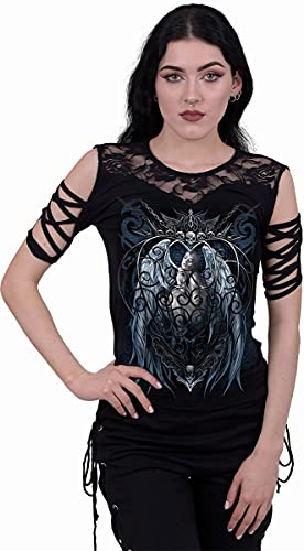 Spiral - CAGED ANGEL - Koronkowy top - sznurowany rękaw - M