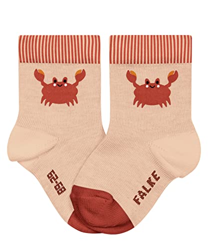 FALKE Uniseks - niemowlęta Skarpety Little Crab , Bawełna, 1 Para, Pomarańczowy (Coral 8677); 80-92 (12-18 miesiące)