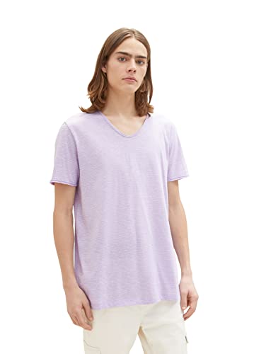 TOM TAILOR Denim T-shirt męski, 31352 - Lilac White Fine Yd Stripe, L