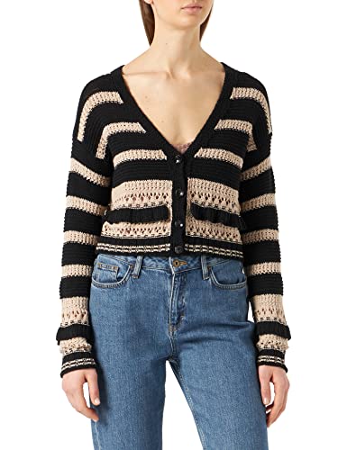 Sisley Damski sweter L/S Cardigan 103AL600D, czarny i beżowy Strike 911, S