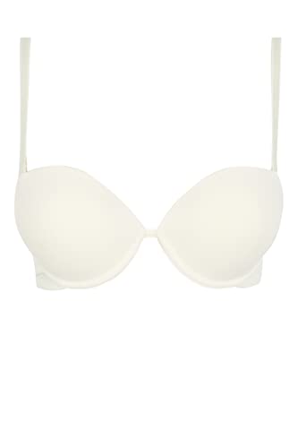 DeFacto Bralette koronkowy biustonosz damski - miękki i oddychający biustonosz (Off White, 75/A), Off White, 75A