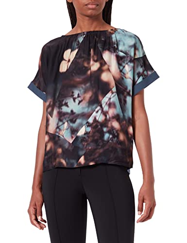 GERRY WEBER Koszulka damska, Niebieski/brązowy nadruk, 38