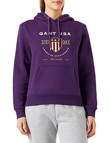 GANT Damska bluza z kapturem D1. Banner Shield Hoodie bluza z kapturem, Eggplant Purple, standard