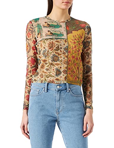 Desigual Damska koszulka Ts_Gianty, brązowy, S