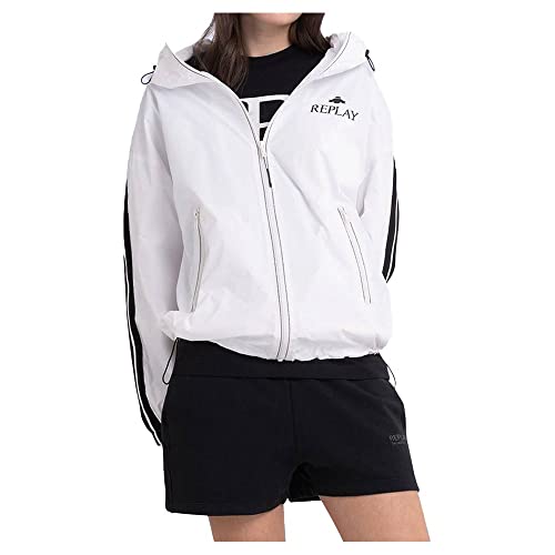 Replay Damska bluza z kapturem, 301 White, L