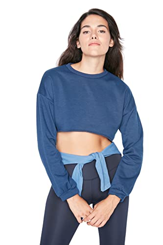Trendyol Damska bluza z okrągłym dekoltem, gładka, wąska bluza, indygo, XS, Indygo