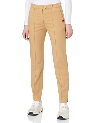 Love Moschino Damskie spodnie gumowe z metką casualową, Rust Light Brown, 40
