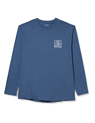 MUSTANG Męski T-shirt Adrian C Print, Dark Denim 5242, S
