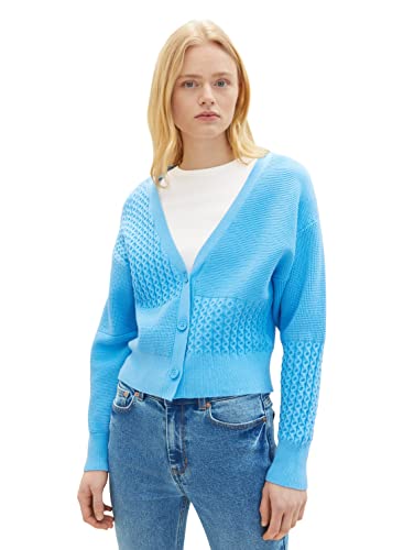 TOM TAILOR Denim Damski kardigan kardigan 1035408, 18395 - Rainy Sky Blue, XS