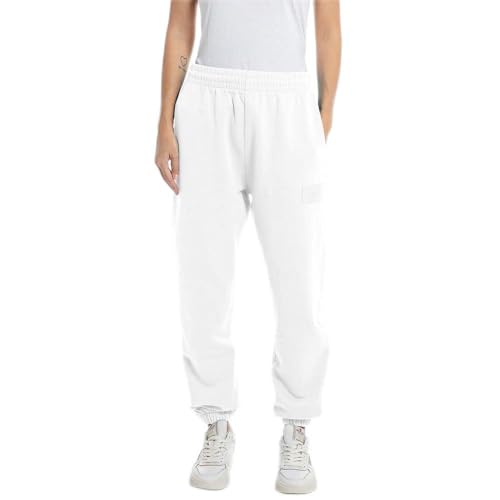 Replay Damskie spodnie do biegania z kolekcji Second Life, 001 White, XXS
