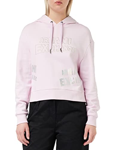 Armani Exchange Damska bluza z kapturem, Big Front Logo Hooded Sustainable, Ilusion, Large, iluzja, L