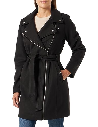 Bestseller A/S Damski płaszcz VMPOP Biker Coat BOOS, czarny, XS, Schwarz, XS