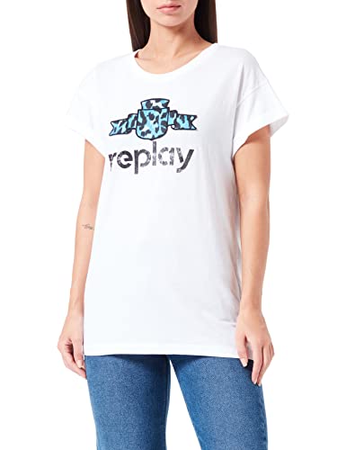 Replay Koszulka damska, 1 Biały, XS