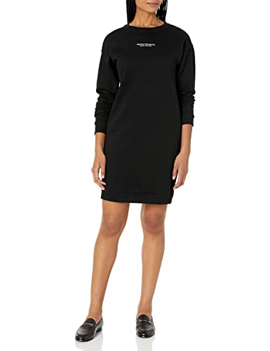 Armani Exchange A|X damska bluza z logo Milano/New York, luźna sukienka, czarna, duża