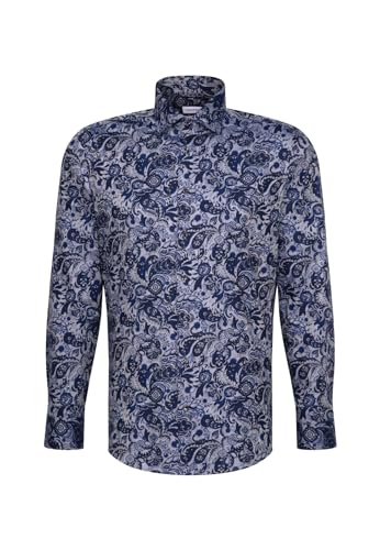 Seidensticker Męska koszula slim fit z długim rękawem, jasnoszary, 41