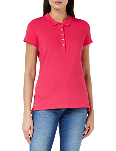 Tommy Hilfiger Damska koszulka polo z krótkim rękawem slim dla niemowląt i małych dzieci, Pink Splendor, XS