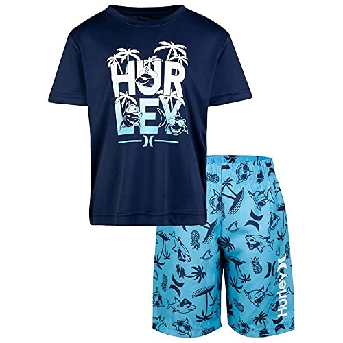 Hurley Chłopięce Hrlb Shark Paradise Set Board-Shorts, niebieski (Blue Gaze), 18 miesi?cy