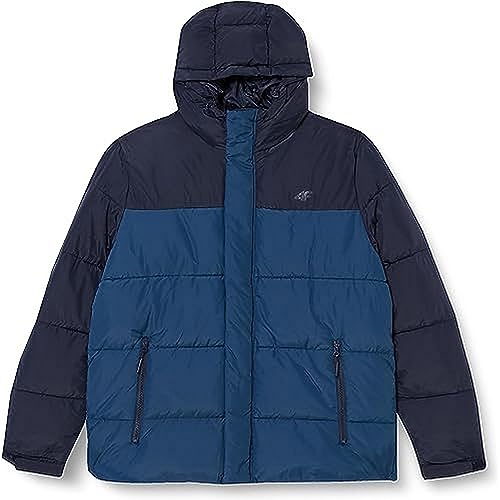 4F Męski płaszcz H4Z22-kump009, granatowy, XXL, niebieski morski