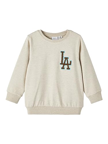 NAME IT Bluza chłopięca Nmmkalles Sweat Unb, Peyote Melange, 110