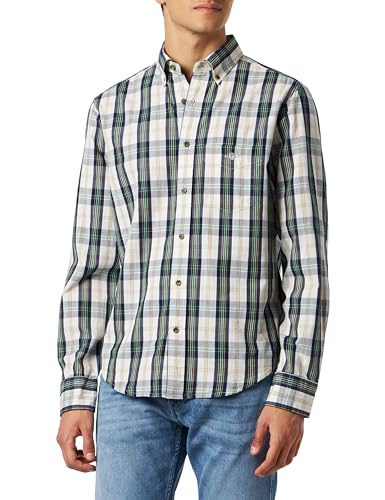 GANT Męska koszula Reg Ut Archive Poplin Check, Eggshell, 3XL