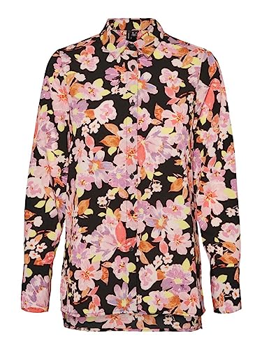 VERO MODA CURVE Vmlucia Ls Shirt damska bluzka WVN Cur, Czarny/Aop: lala, 42