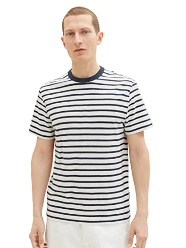 TOM TAILOR Koszulka męska 1036339, 31361-Navy Thin Stripe, XL, 31361 - Navy Thin Stripe, XL