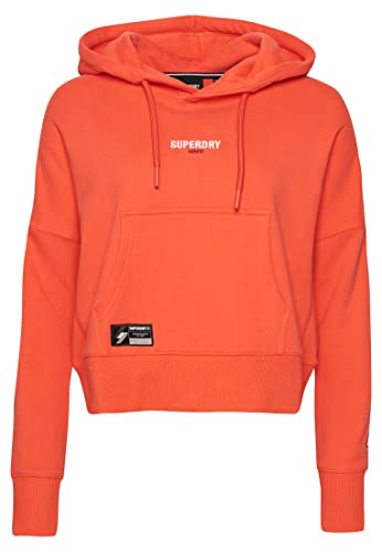 Superdry Code Micro Logo Hood Bluza damska, Hyper Fire Koral, 32