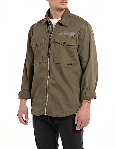Replay koszula męska, 928 Dark Olive, 3XL