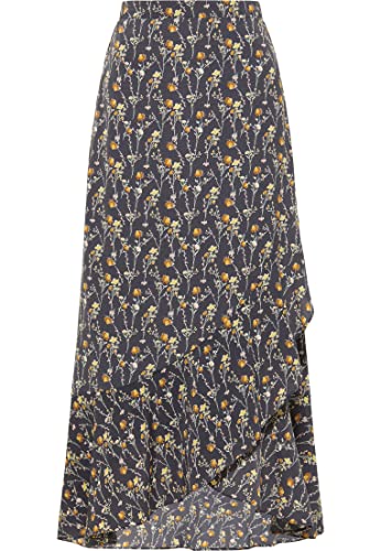 DreiMaster Vintage Damska spódnica maxi z falbanką, szara, wielokolorowa, S
