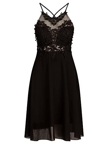 ApartFashion Sukienka damska, luźna sukienka wieczorowa, czarna, normalna, czarny, M