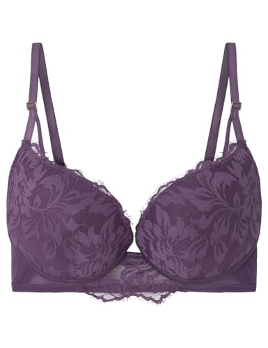 Women'secret Wspaniały Biustonosz Push Up Koronka Fioletowy Tiul Kobieta, Fioletowy/Liliowy, 95C