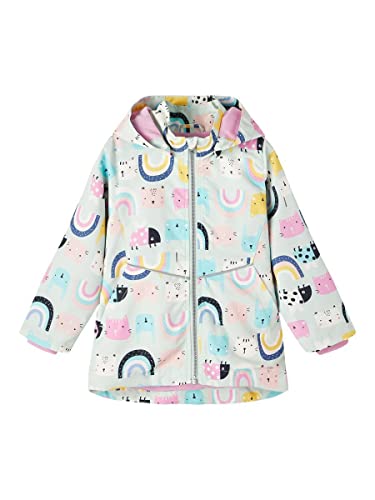 NAME IT Girl's NMFMAXI Jacket Cute CAT kurtka, spray surfingowy, 110, Spray surf, 104 cm