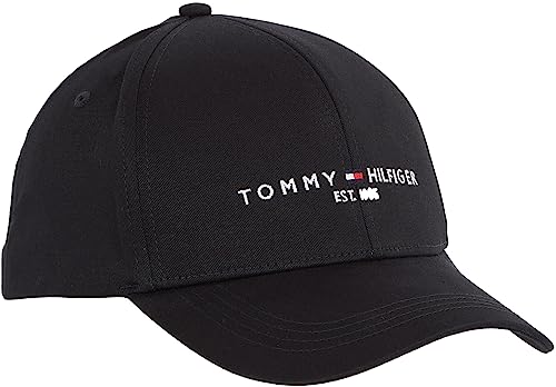 Tommy Hilfiger Mężczyźni Th Established Czapka z Daszkiem, Czarna, Uniwersalny