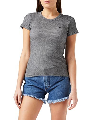 Wrangler Slim Stripe Koszulka damska, czarny, XL-du?e rozmiary