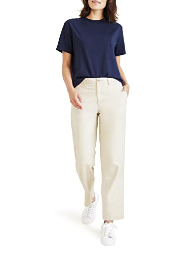 Dockers Damskie spodnie z wysokim stanem, proste chinosy, Sahara Khaki, 27, Sahara khaki