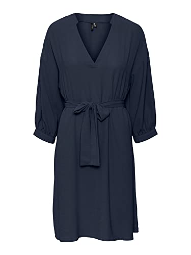 VERO MODA Women's VMPYE 3/4 ABK Dress WVN BTQ GA sukienka, granatowy blezer, M, granatowy blezer, M