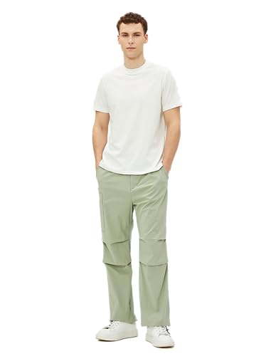 Koton Męski T-shirt Basic z okrągłym dekoltem i krótkim rękawem, Ecru (010), XL
