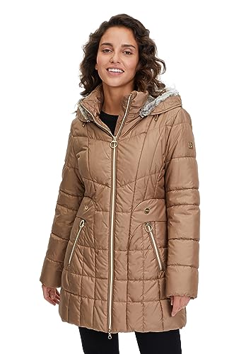 Betty Barclay Damska kurtka outdoorowa z odpinanym kapturem, Klasyczny brąz, 38