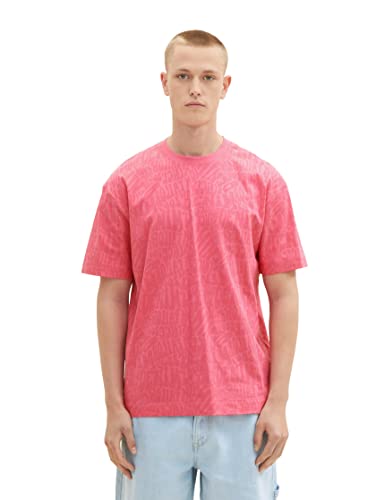 TOM TAILOR Denim Koszulka męska 1036899, 32046-różowa Bubble Wording Print, M, 32046 - Pink Bubble Wording Print, M