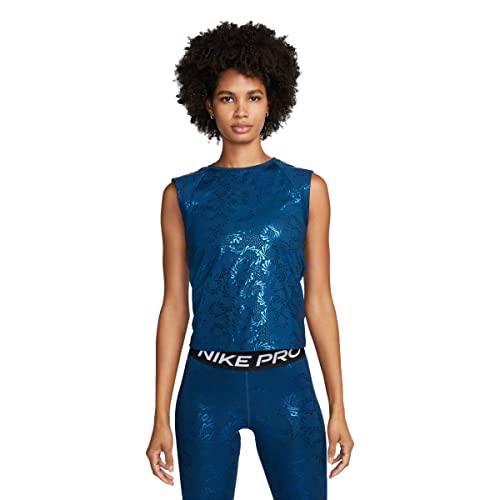 Nike DQ6174-460 W NP DF SS Top Sparkle T-Shirt Damski Niebieski Rozmiar M, niebieski, M