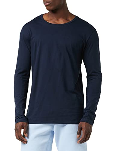Schiesser Męska Koszulka z Długim Rękawem Mix And Relax Okrągłe Wycięcie Pod Szyją, Niebieski (Ciemnoniebieski 803), 50 Pl